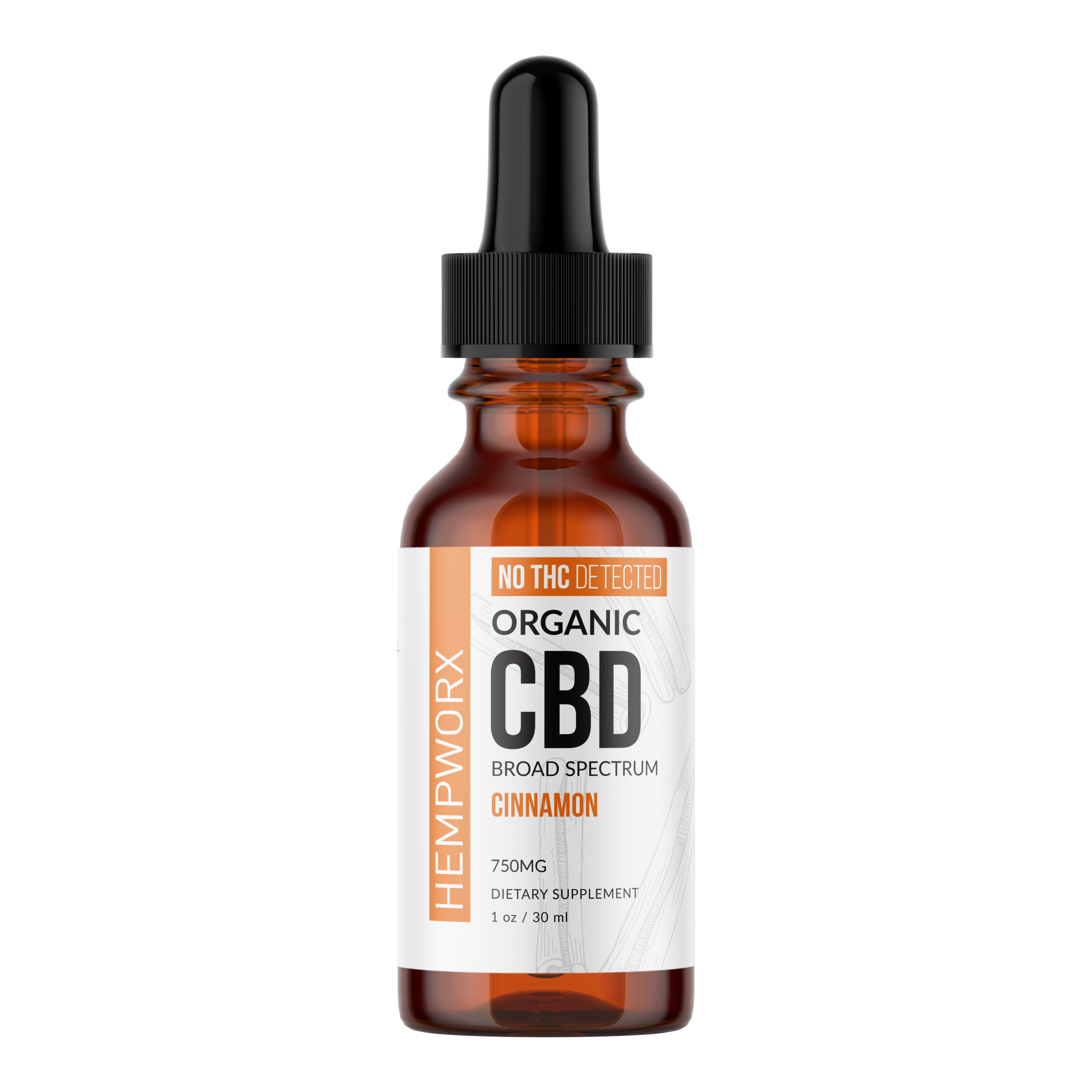 HempWorx 750 CBD Oil Broad Spectrum Cinnamon